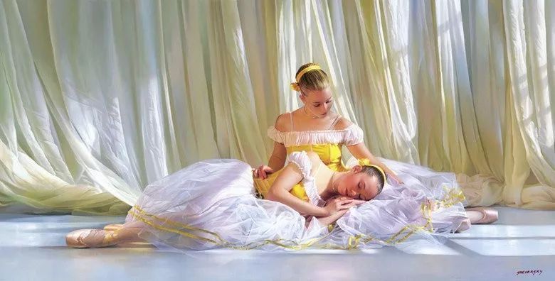 神韵&神韵优雅芭蕾舞者 油画 太奢美了!