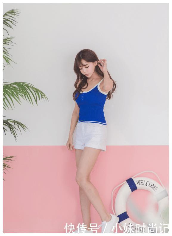 小背心|蓝色上衣, 白色短裤, 小清新的运动风你喜欢吗?