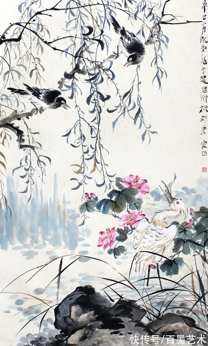 郑午昌@春风拂柳，春意浓！大师笔下的春柳太美了