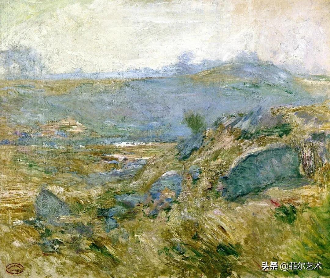 构图#这幅油画作品有着独特精致的构图,以及柔美优雅并带有诗意的风景