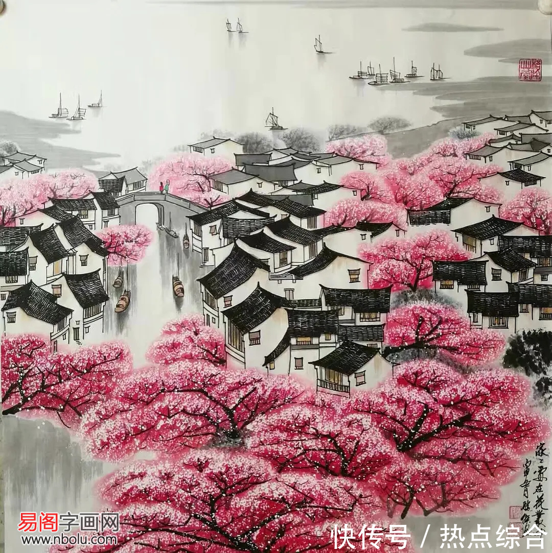 江南&中美协画家陈胜杰诗意江南山水画赏析:一生痴绝处,一梦到江南