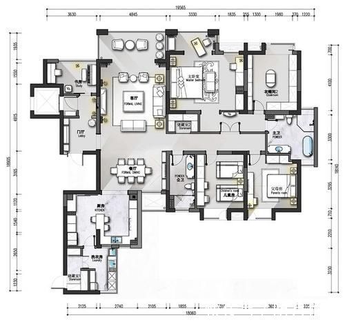 豪奢|头一次见这么时髦的法式风,240㎡豪奢大平层,每1㎡都散发着优雅