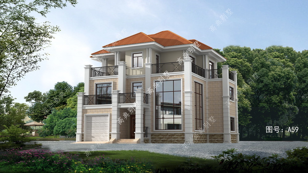 欧式|这款欧式三层别墅，占地方正，时尚个性。