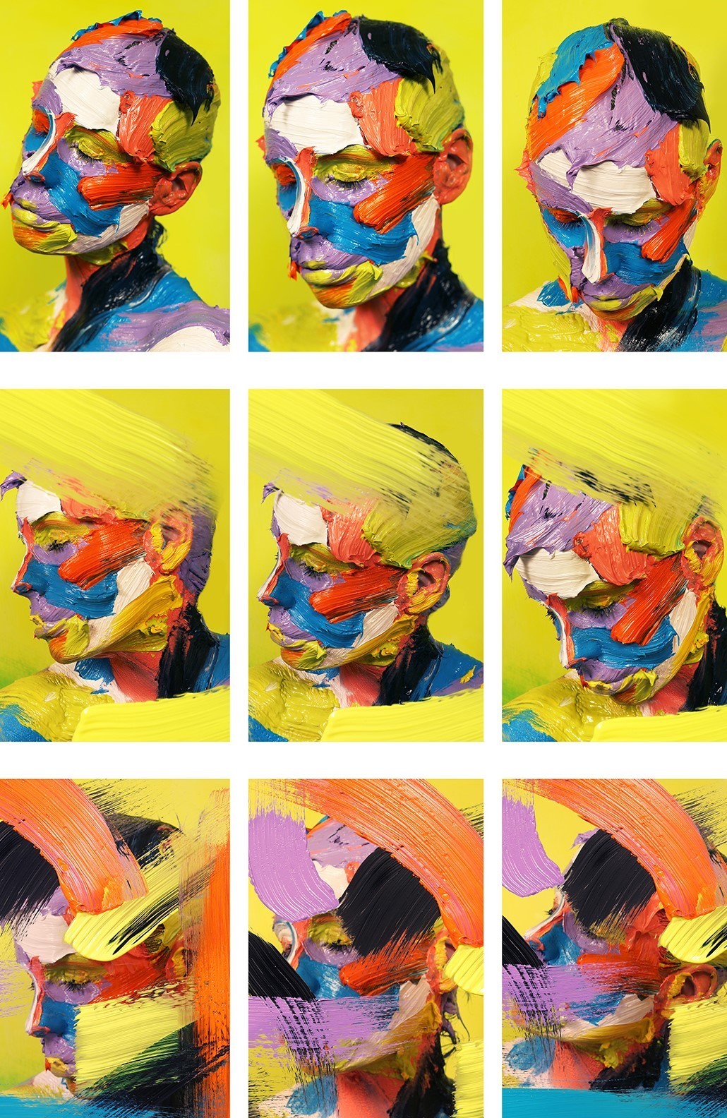 索菲·德里克@你见过在画布上画画的，可你见过在自己头上画油画的吗