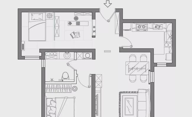l型|88㎡小户型二居,精致的软装细节来展现出一个有格调的家,好喜欢
