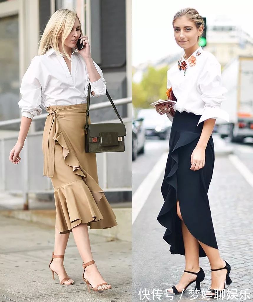 百褶裙|穿来穿去,还是衬衫+裙子最百搭时髦,一年四季都能让你美上天