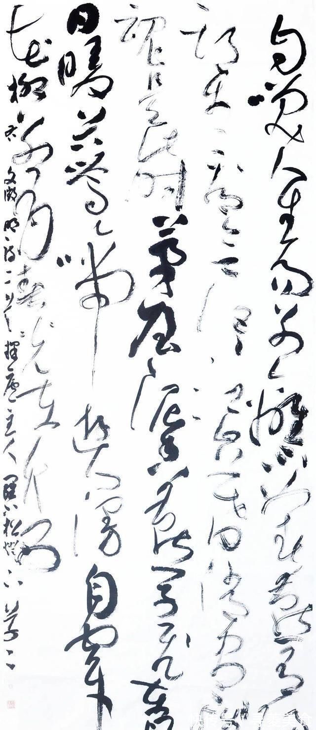 罗小松！他被誉为“书坛黑马”，连续两次斩兰亭奖，草书气势雄壮，有思考