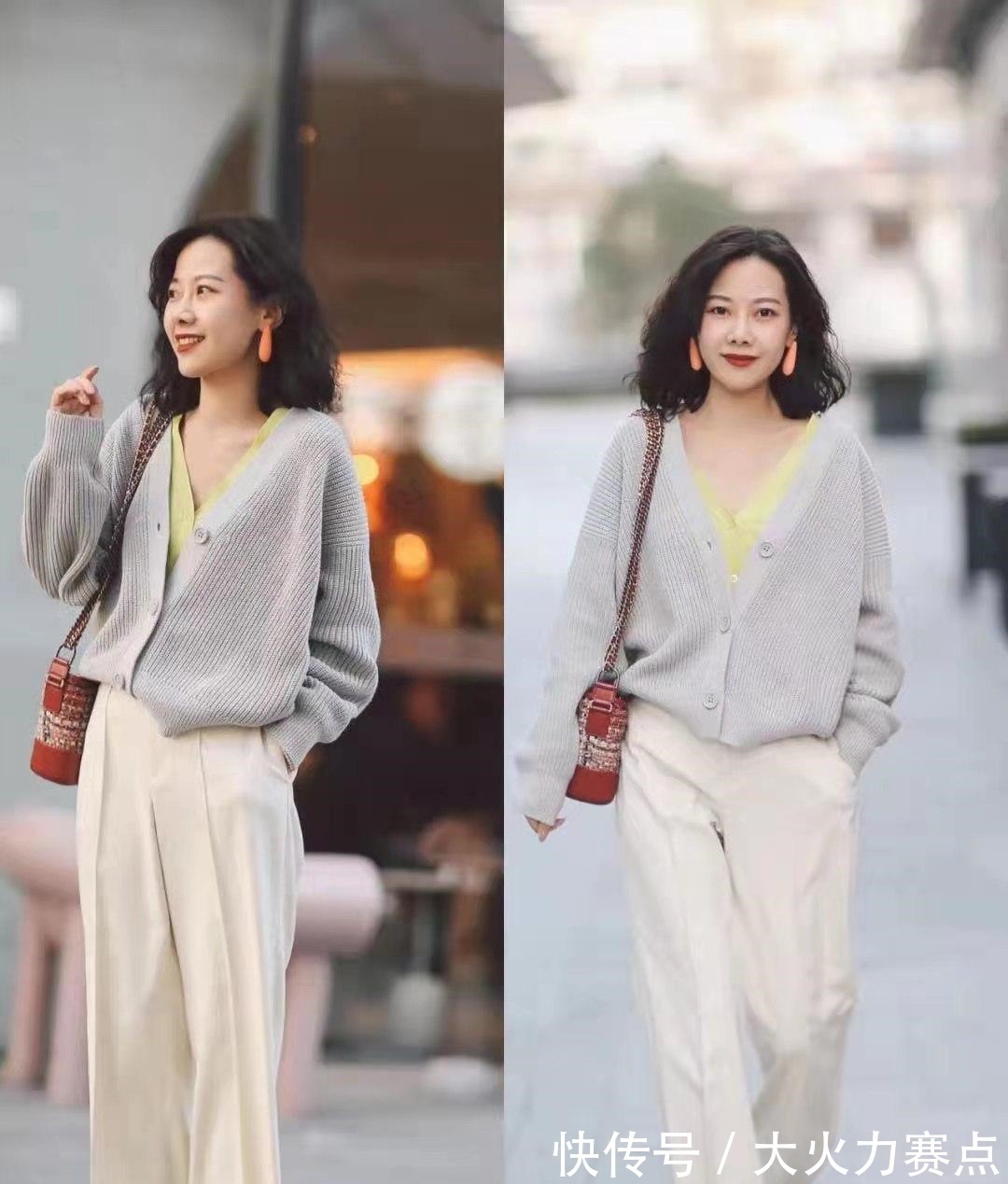 阔腿裤 教科书级别的针织开衫穿搭，掌握这4点技巧，时髦洋气！