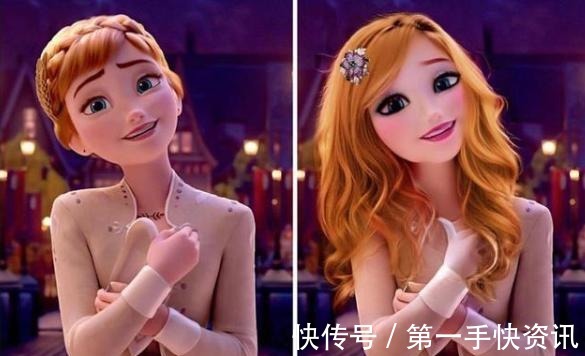 冰雪奇缘|给冰雪奇缘女主开“美颜”如何本来小清新,这下变“俗颜”了!