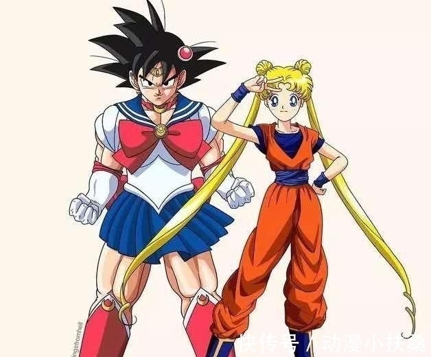 水冰|七龙珠和美少女战士互换装:果然颜值才是王道,我要换副眼镜了