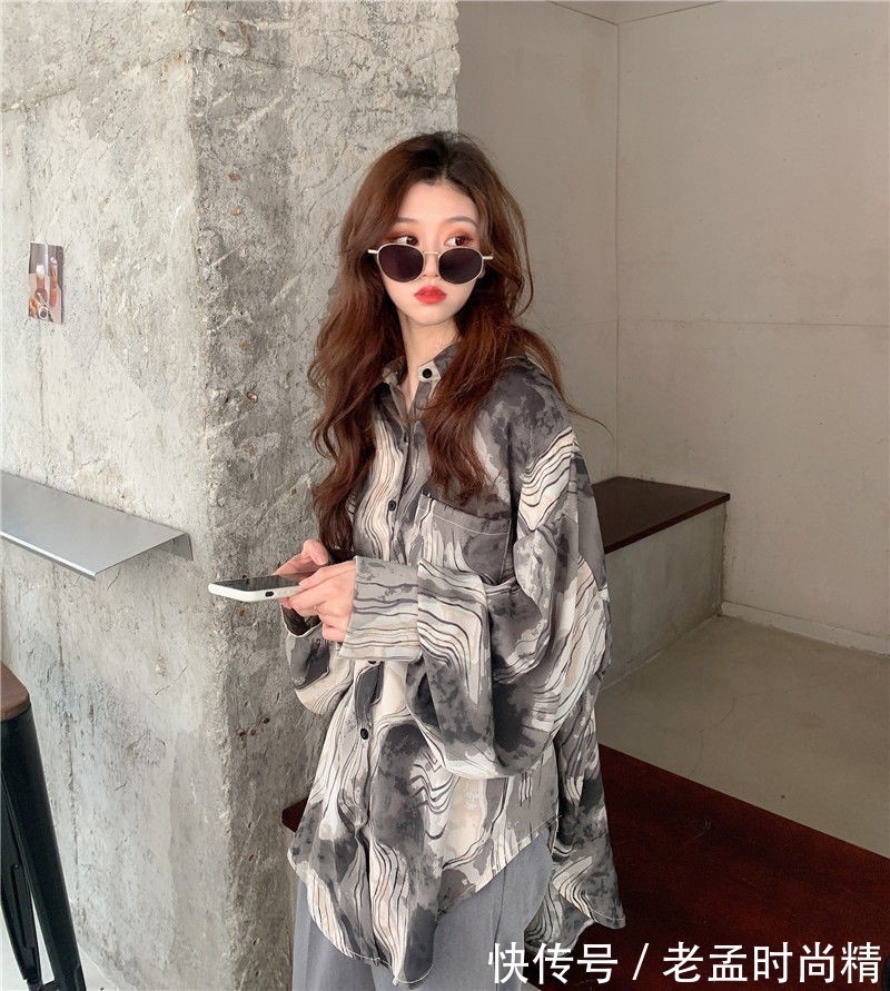 色系 秋季港风长袖衬衫,复古拽姐风情,让人心动的瞬间