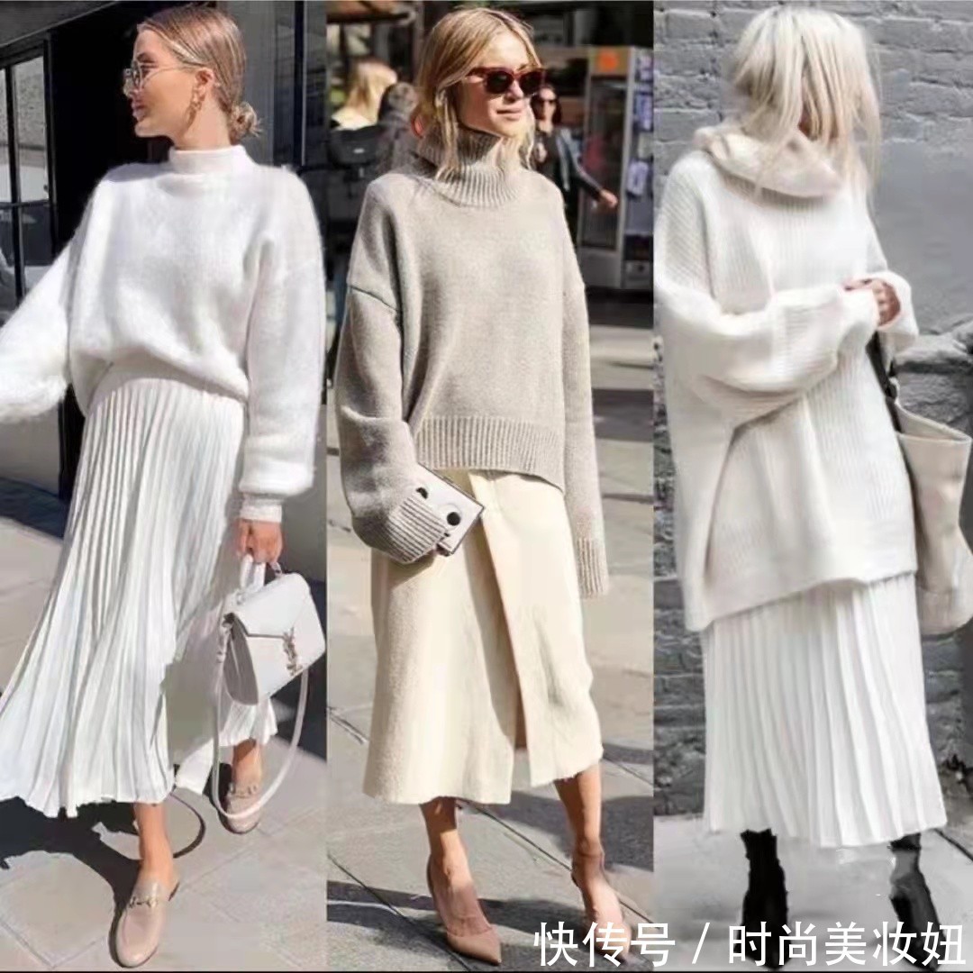 穿着|毛衣+半身裙才是冬季的气质穿搭,普通人照着穿,气质都变高级