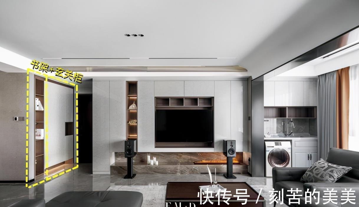 餐边柜|想要书架还不简单,玄关柜空出一列用来放书,进门就很有格调!