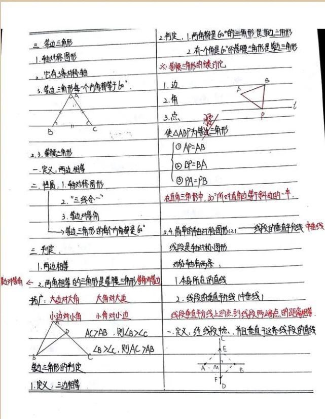 数学|模范笔记：一份西工大附中学生做的七下数学笔记