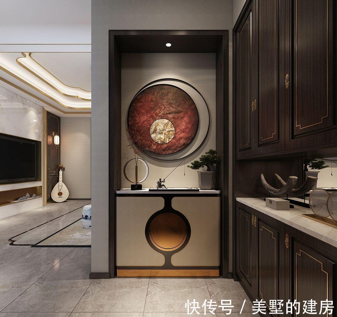 背景墙|300平经典欧式风大别墅，玄关犹如水墨画，看到儿童房绝对女儿奴