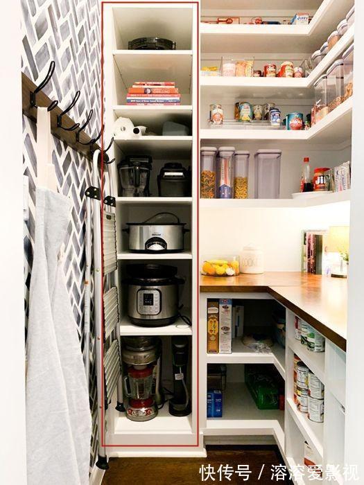 吊柜|日本厨房从不装吊柜,而是用1㎡步入式储藏室代替,归纳整齐省心