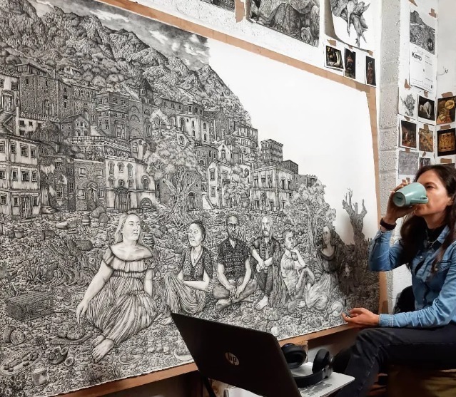 olivia@全球最“抠”美女画家,用一支2元针管笔惊艳世界