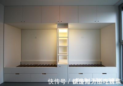 二胎|家有二胎别做上下铺,一个柜子分成2张床,上方打个吊柜完美收纳