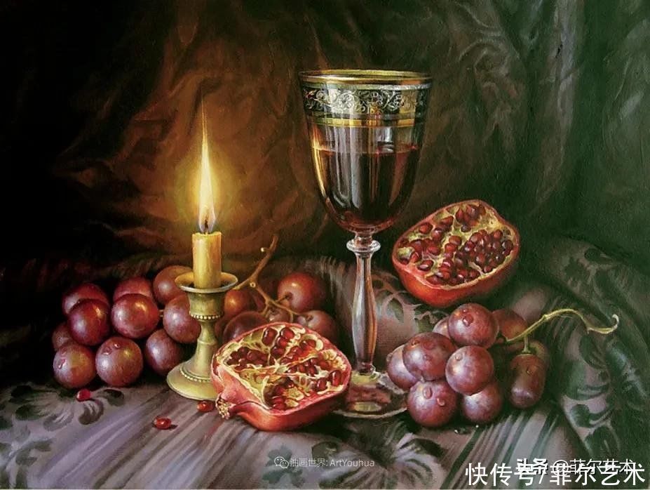 肖像@女画家玛丽亚·伊利耶娃画笔下的美丽多彩的女性肖像和精美的花朵