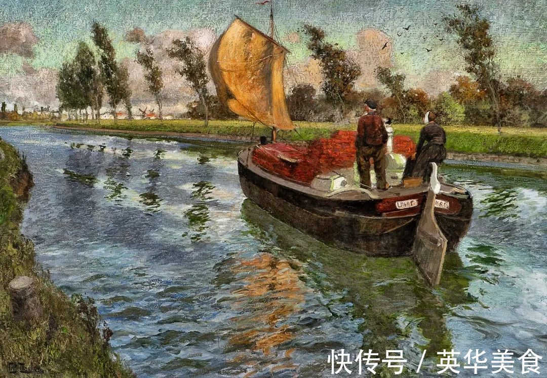 小溪|水与光的刻画,弗里茨的油画真是美妙至极