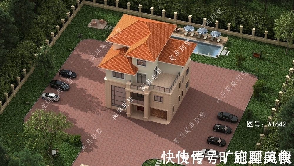 欧式别墅|带车库的欧式别墅,非常适合四世同堂入住,简单而单调。