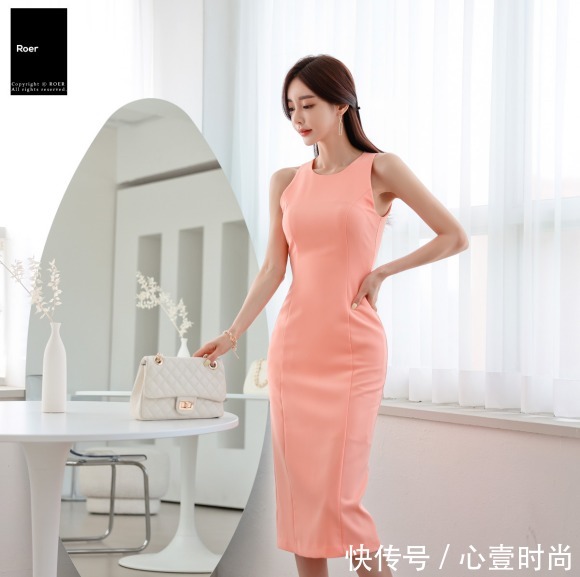 时尚|女神孙允珠高清时尚搭配:红糖蜜桃汽水秋婉清秀及膝裙