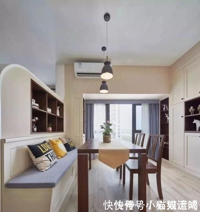 电视墙|92平挤出三室两厅，一进屋就被迷住了！餐厅设卡座更实用！晒晒！