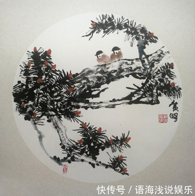 水墨画作#走进张广明先生的水墨画作，赏一场人间春色，盼一季硕果累累