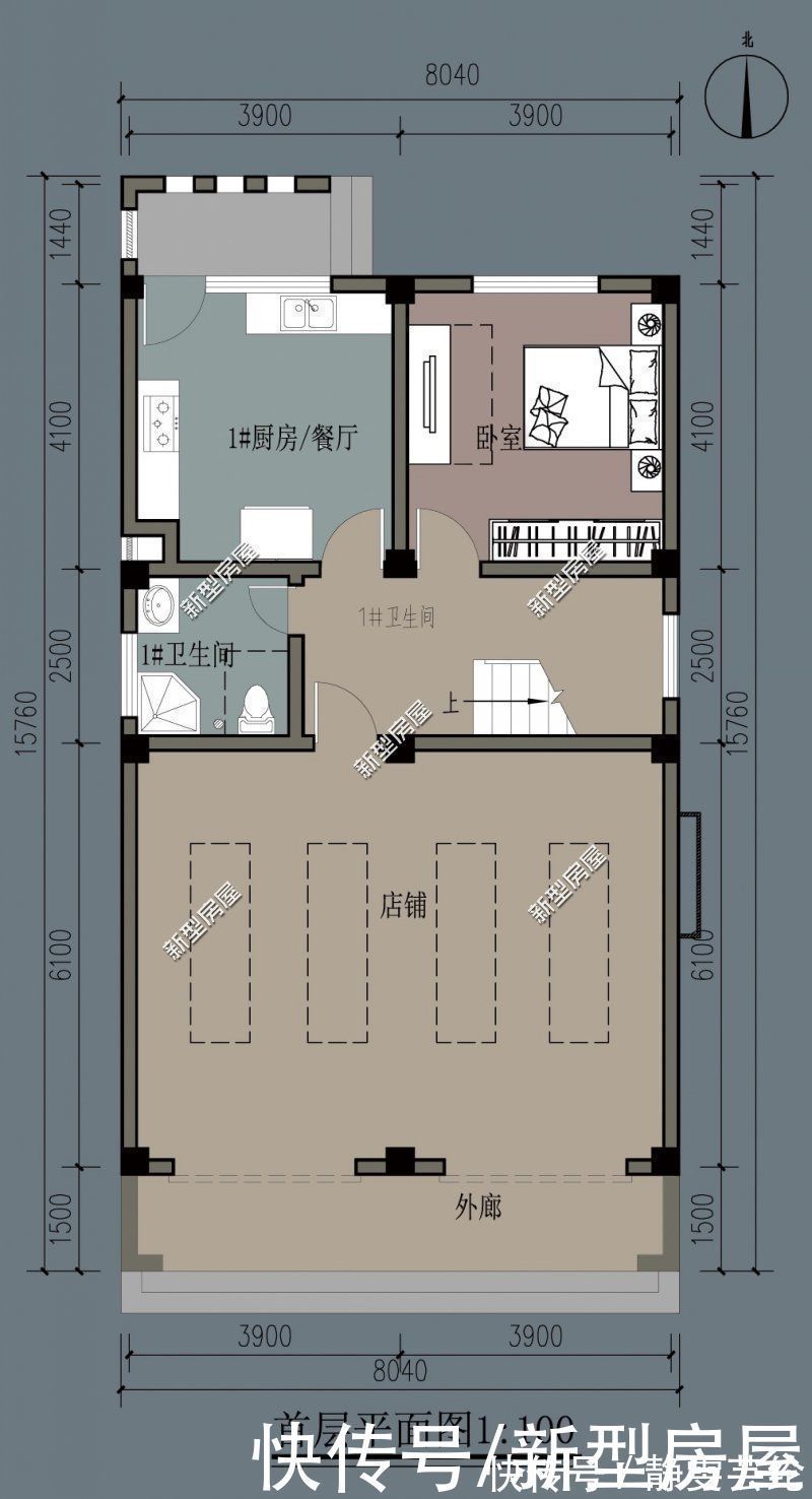 露台|宅基地临街,建房应该怎么设计?分享8套图纸总有一套适合你