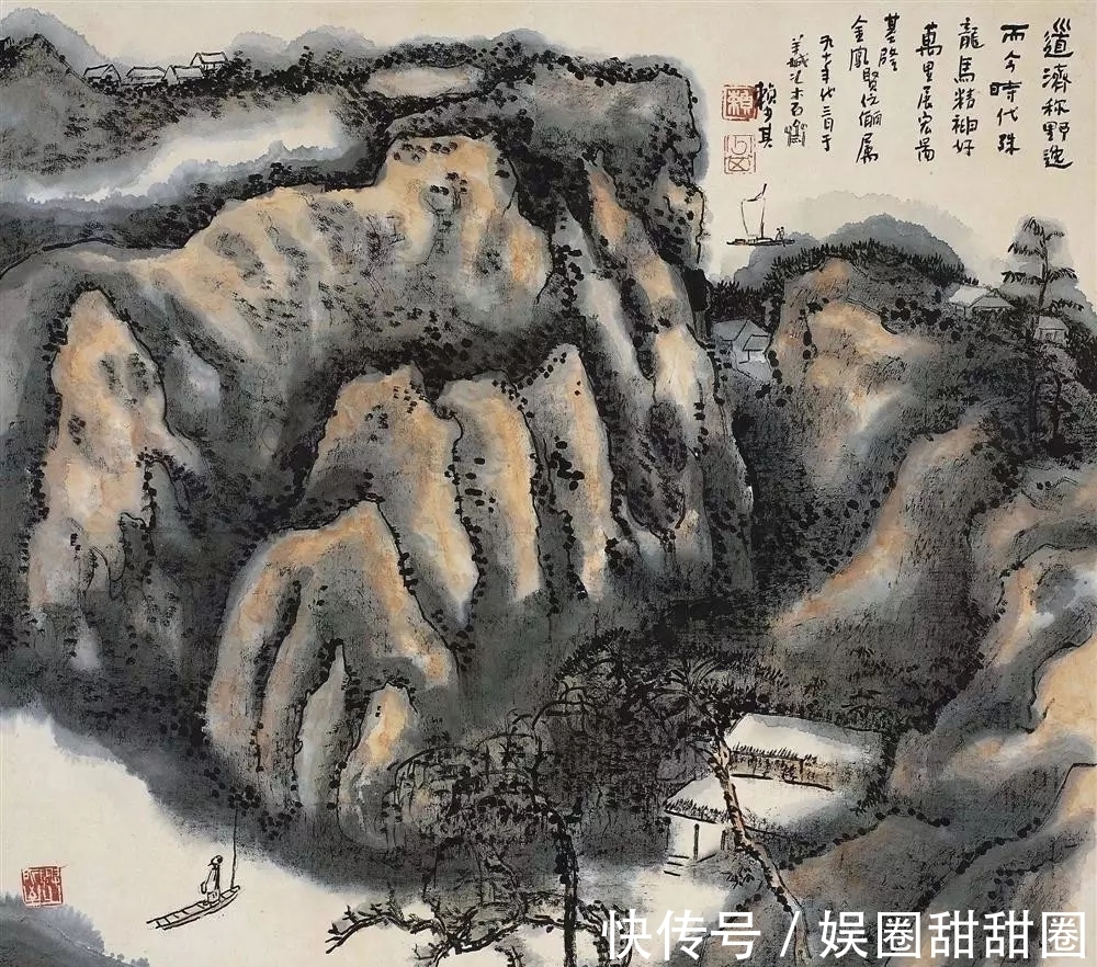西画@中国画的笔墨，西画的平面与色彩｜打通中西，赖少其山水画