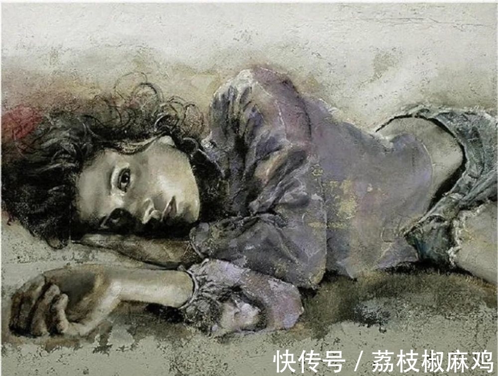 笔触$粗犷的笔触诠释女人另类的柔美与性感,让视觉炸裂的大触油画神作