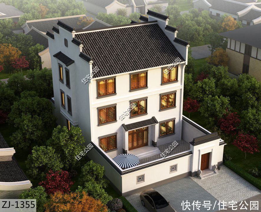 占地面积|10套徽派别墅户型，纵情水墨诗意，网友：这才是国人该建的房子