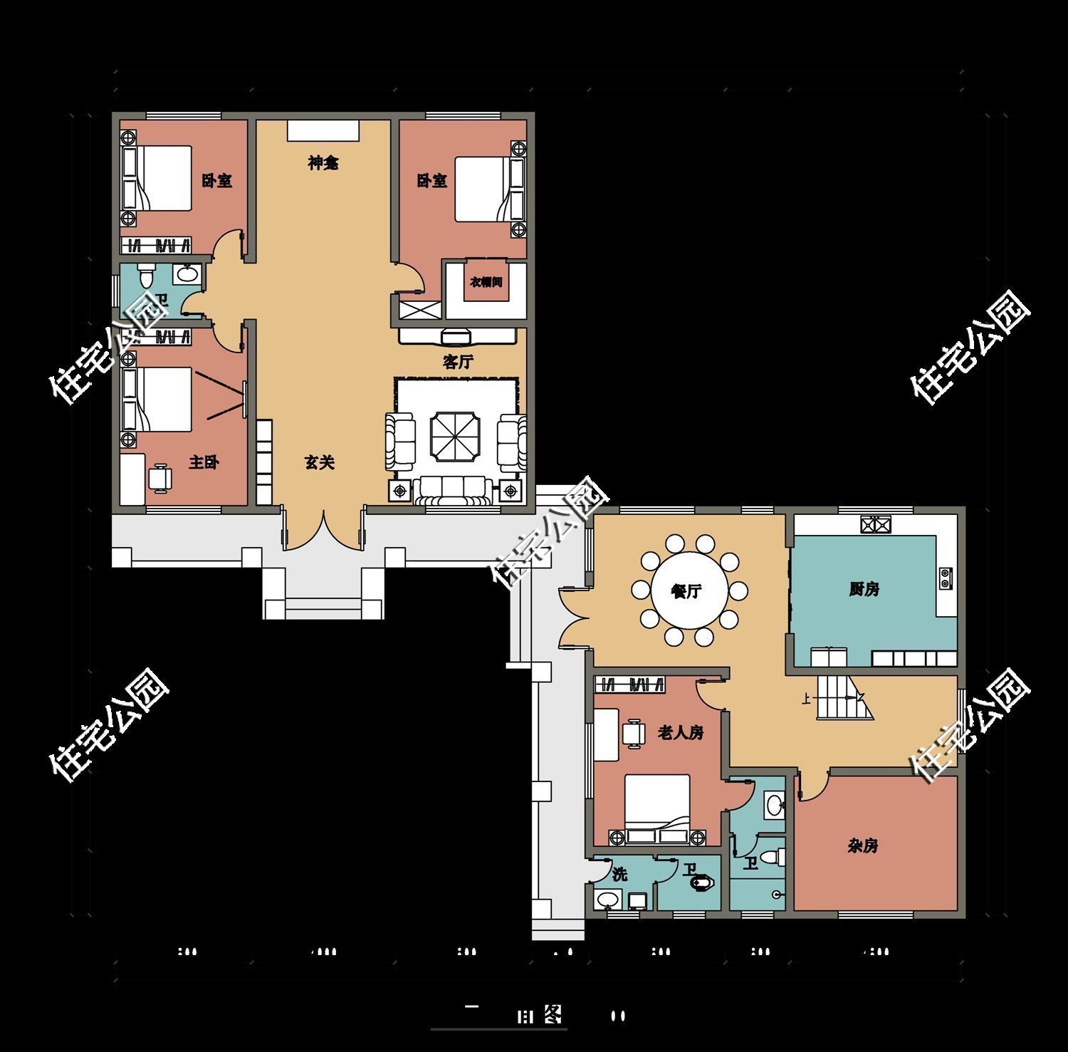 养老房|养老房还是一层好，10套一层农村户型，建一栋出来送给父母正合适