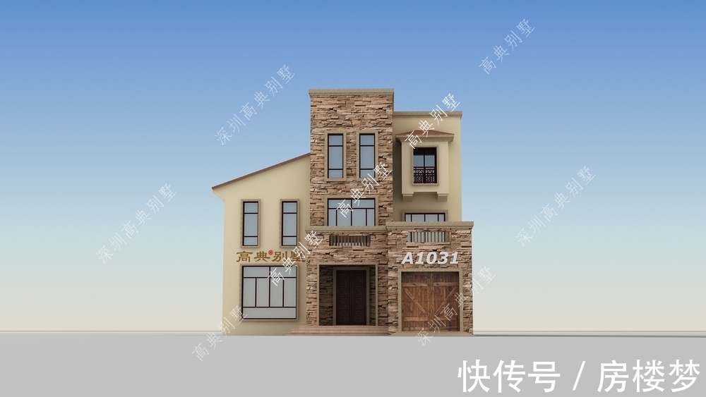 欧式别墅|这款三层欧式别墅，外观简洁大方，室内实用，适合农村自建。