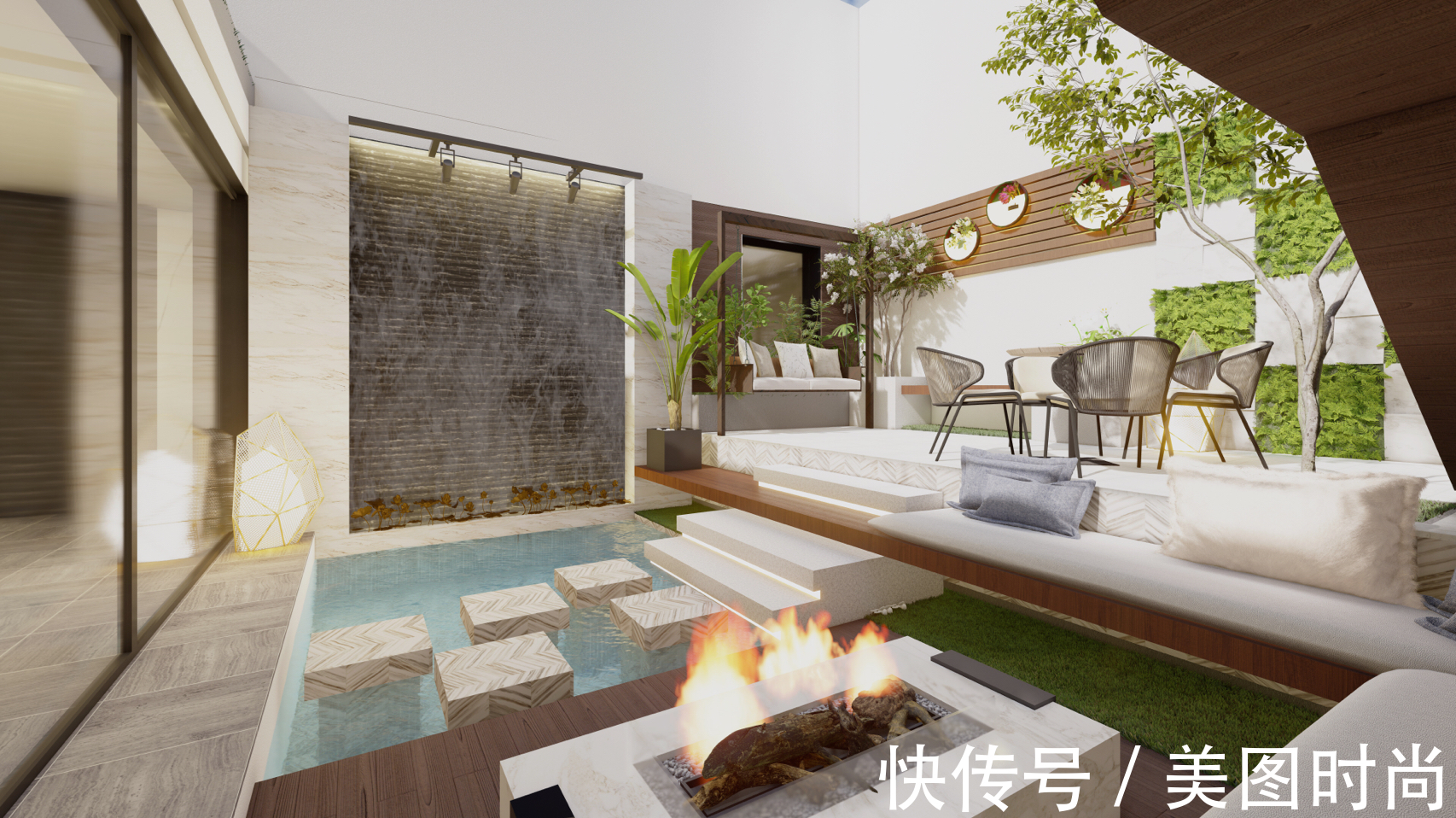 雨水|爆火的下沉式庭院设计,有条件一定要建一个,比别墅花园还好看