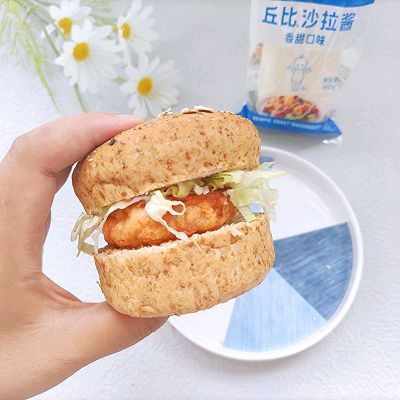 鲜虾饼|鲜虾全麦堡