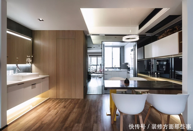 洗手台|118平简约装修 电视墙做隐形收纳真聪明!