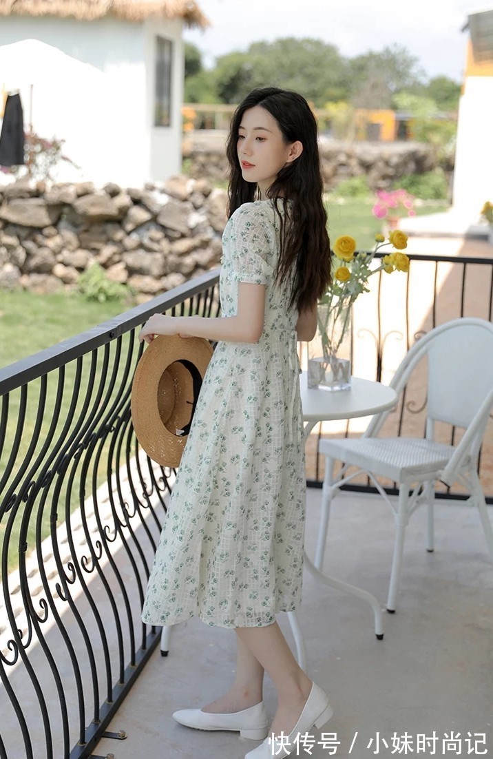 法式|法式甜美泡泡袖连衣裙,满满的公主心