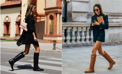 小姐姐 今秋流行“长裙+长靴”，“不露踝”的时髦搭配，太适合老寒腿了