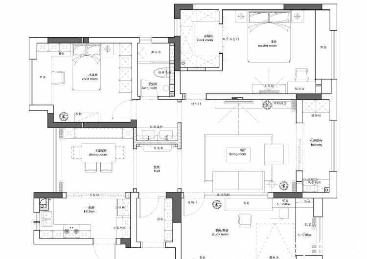 木栈板|将墙壁凿开一半，客厅和书房大变样，家里变得更加通透大气