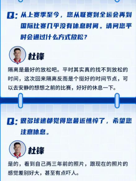 国字号|让人心痛！杜锋曝休息的调整计划，为了中国篮球，你辛苦了