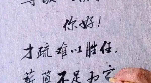在线条@书法高手用“启功体”写辞职书,清刚劲秀,笔法精妙,字字精彩
