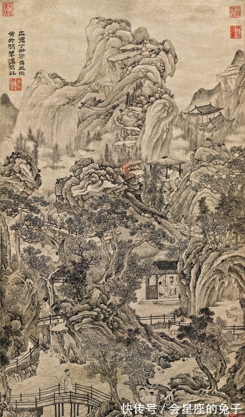 画家&谢时臣画这幅山水的时候,会不会感到崩溃