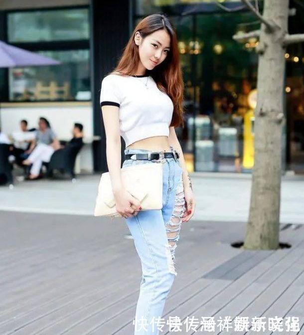 街拍小姐姐,清凉打扮,身材有型简单舒适美成了小仙女