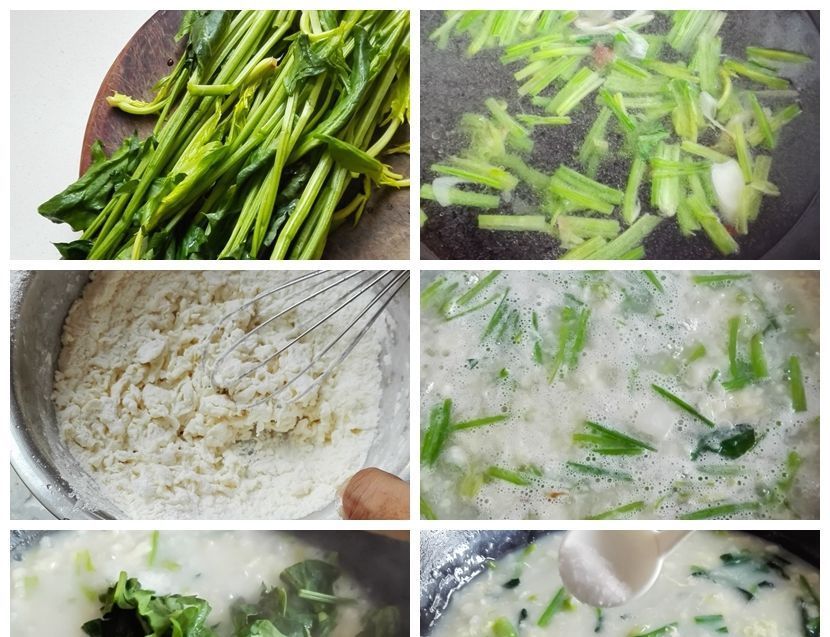 开工后,早餐就爱一碗疙瘩汤,不管贵贱都要吃,荠菜味的特鲜