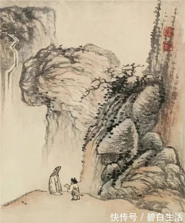 墨荷图!清代著名的山水画名家石涛,创作的山水画,意境颇为悠远