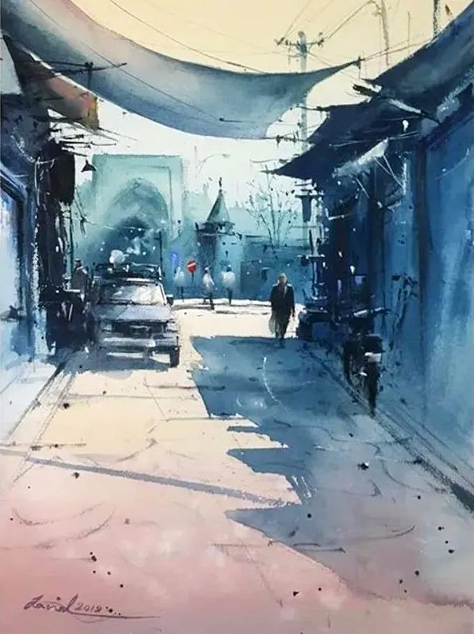 画面!极具美感的蓝绿水彩色调,如此画面,令人爱不舍手