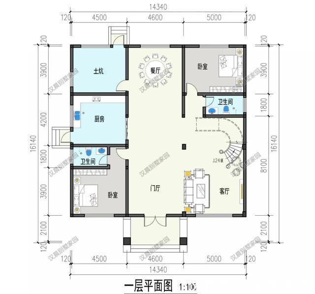卫三|实用型复式三层别墅，简单大气农村包工头都会盖