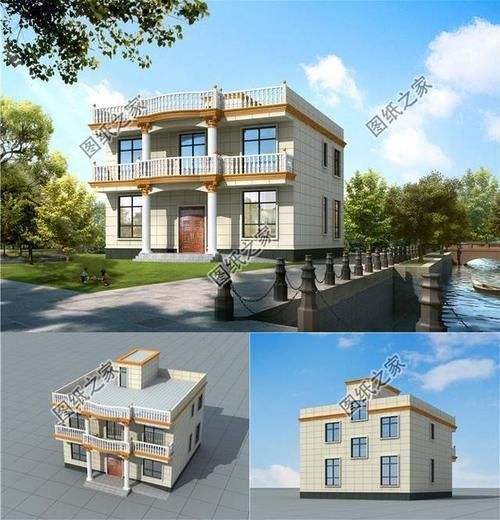 楼房图|适合老家建的三十万左右二层楼房图，配色清新雅致，来看看