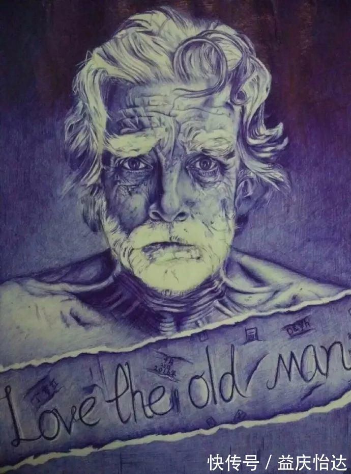 盼望!一位15岁的小姑娘,没有任何绘画基础,却画出了令人感动的圆珠笔作品!